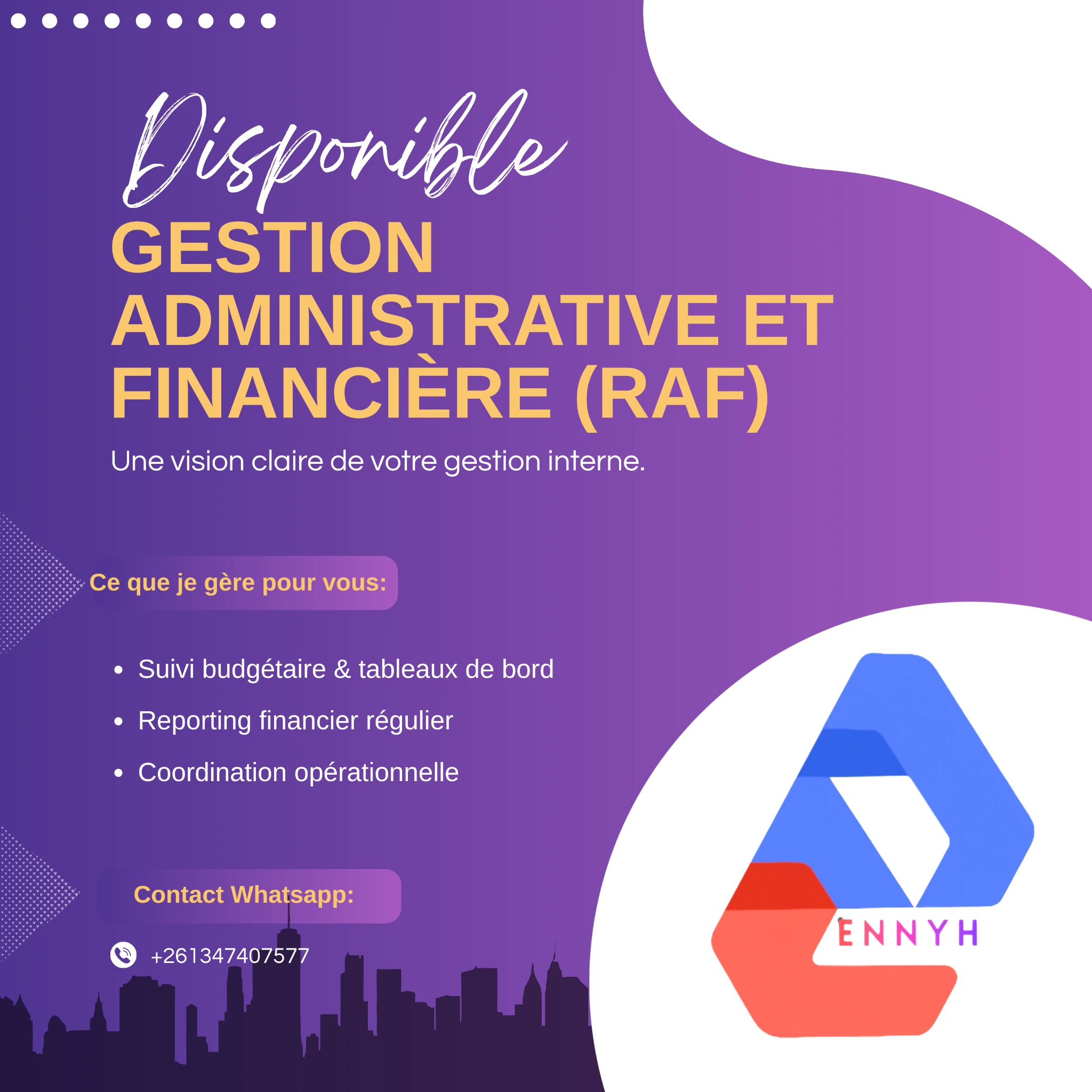 Réalisation Canva — Gestion administrative & financière